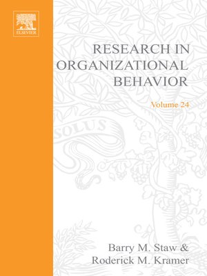 cover image of Research in Organizational Behavior